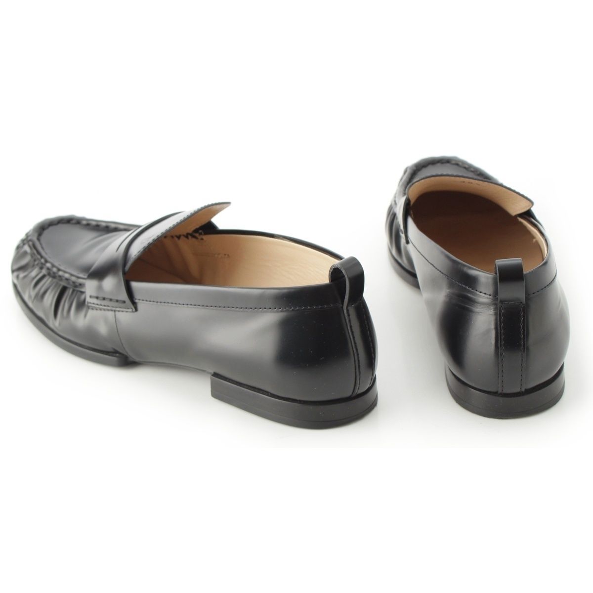  トッズ レザー モカシン ローファー シューズ ブラック 39 1 2 ローファー 革靴 靴