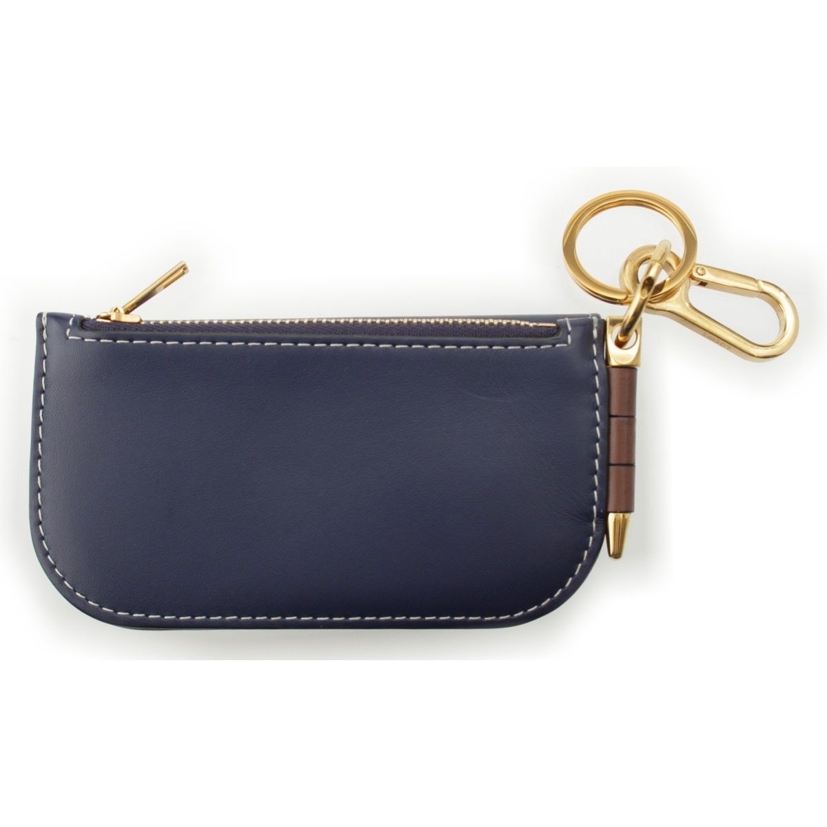 ロエベ ゲート レザー アナグラム バイ ミニウォレット コインケース キーリング ネイビー ベージュ