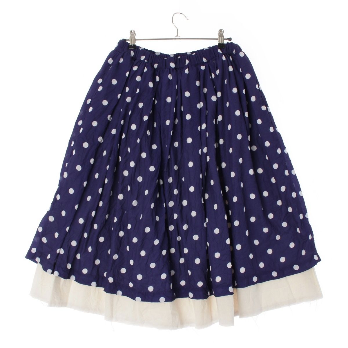 コムデギャルソン コムデギャルソン AD2018 ドットプリント 二重 ボリューム スカート ボトムス RC-S024 ブルー×ホワイト系 S