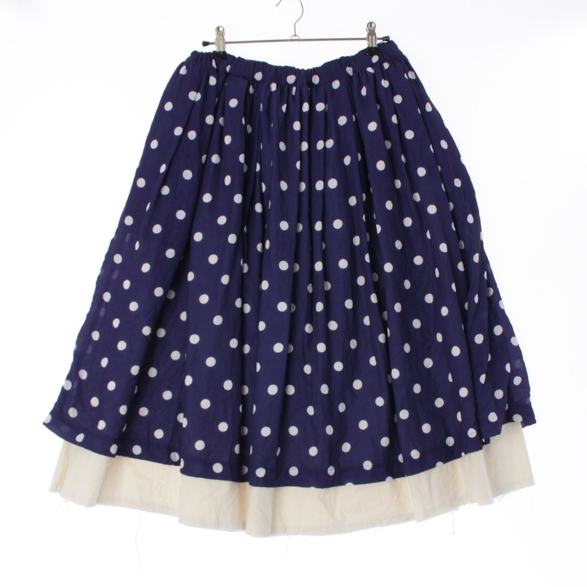 コムデギャルソン コムデギャルソン AD2018 ドットプリント 二重 ボリューム スカート ボトムス RC-S024 ブルー×ホワイト系 S