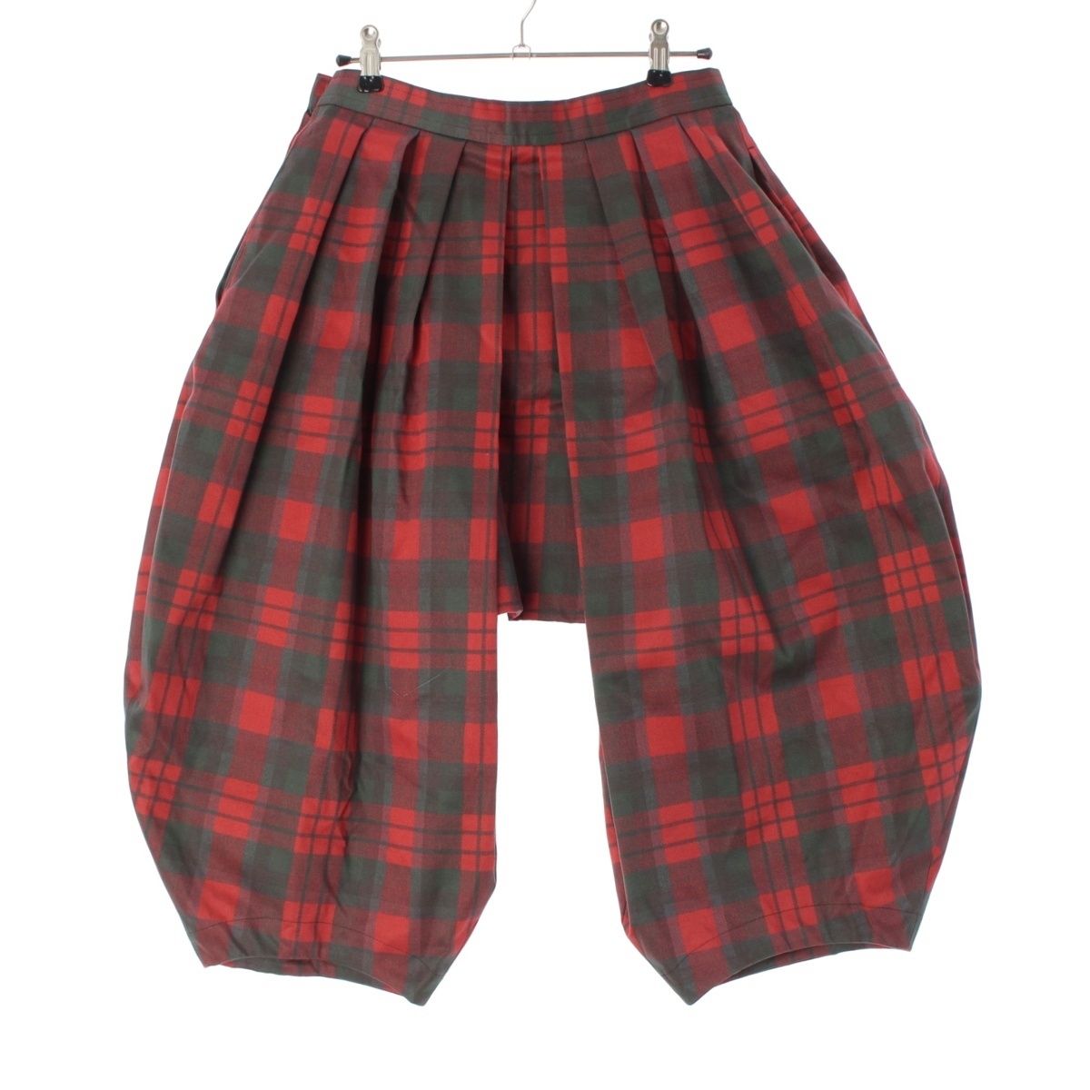 コムデギャルソン コムデギャルソン AD2016 チェック柄 バルーン ボリューム パンツ RR-P005 レッド系 XS