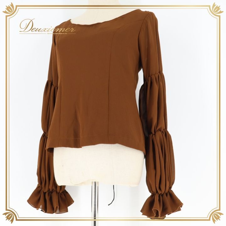 フラメンコ 衣装 トップス ブラウス 茶色 無地 長袖 DOSE del Flamenco ドセデルフラメンコ ダンス パーティ 発表会 ブラウン系 フラメンコ衣装 おしゃれ ブラウス ステージ衣装 シンプルデザイン フェス ダンス発表会 感