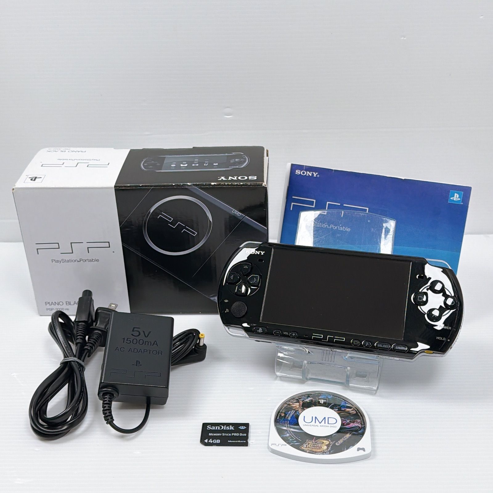 PSP 3000 ピアノブラック 動作 済み 遊べるセット FW6.61 ソニー プレイステーション ポータブル SONY PlayStation Portable psp3000