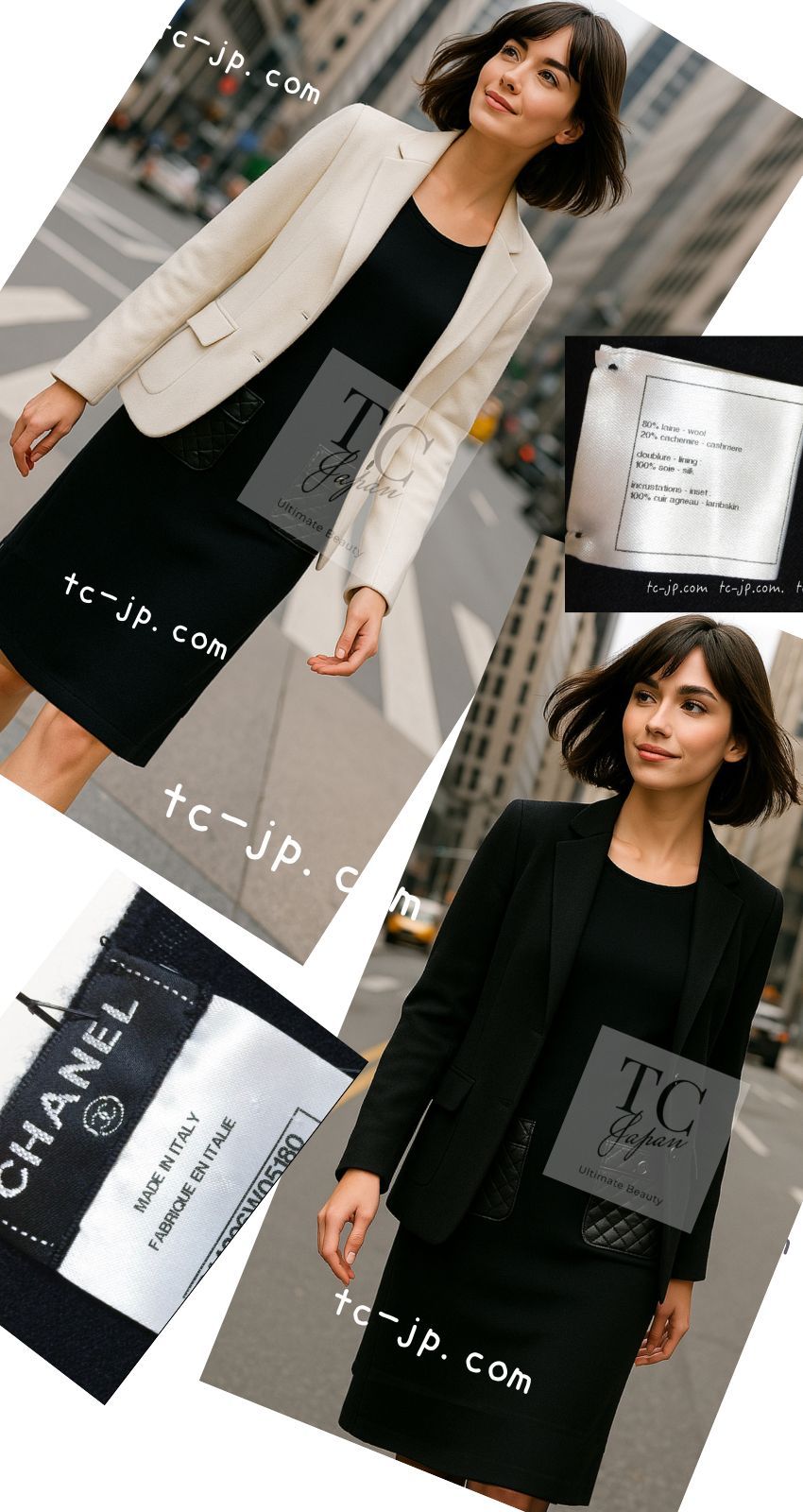 シャネル ワンピース CHANEL美人見え ブラック 黒 ウール カシミア ラムスキン レザー マトラッセ ポケット カール ラガーフェルド作品 人気 超 36