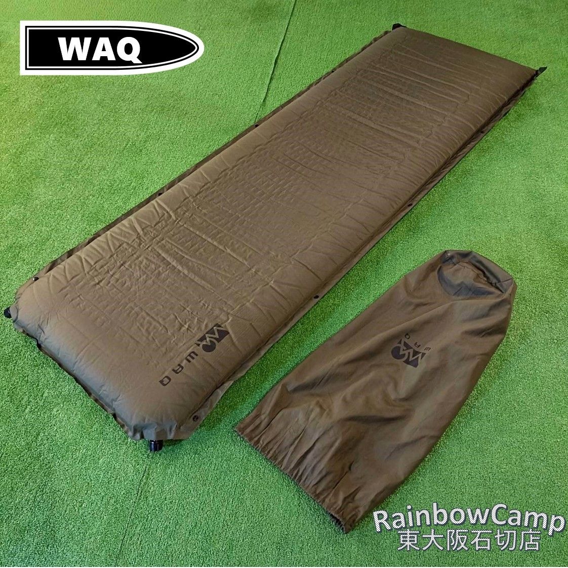 ◇WAQ(ワック) インフレータブル式マット(オリーブ) シングル 同モデル