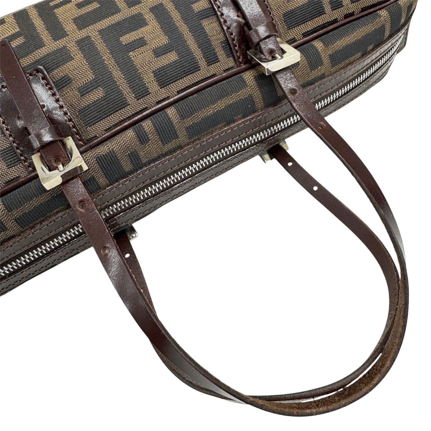 FENDI フェンディ ミニボストンバッグ ズッカ柄 ハンドバッグ ショルダーバッグ キャンバス レザー レディース お洒落 カジュアル デイリー ブランドギャラリー心斎橋店 DECORATOM_COM_BR