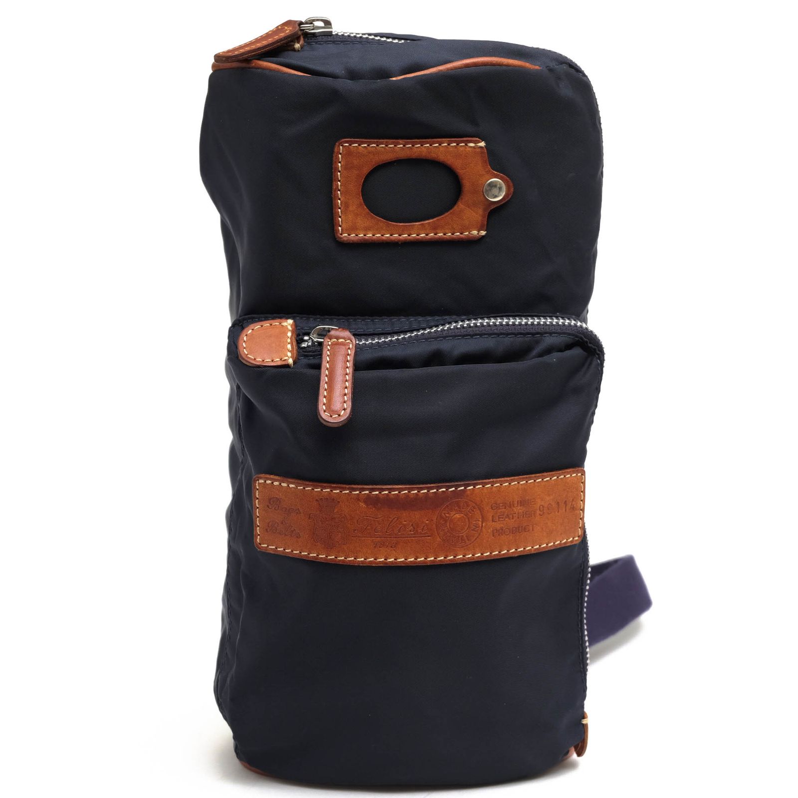 フェリージ／Felisi バッグ ショルダーバッグ 鞄 メンズ 男性 男性用 ナイロン レザー 革 本革 ネイビー 紺 F99114 クロスボディ ボディバッグ 定番