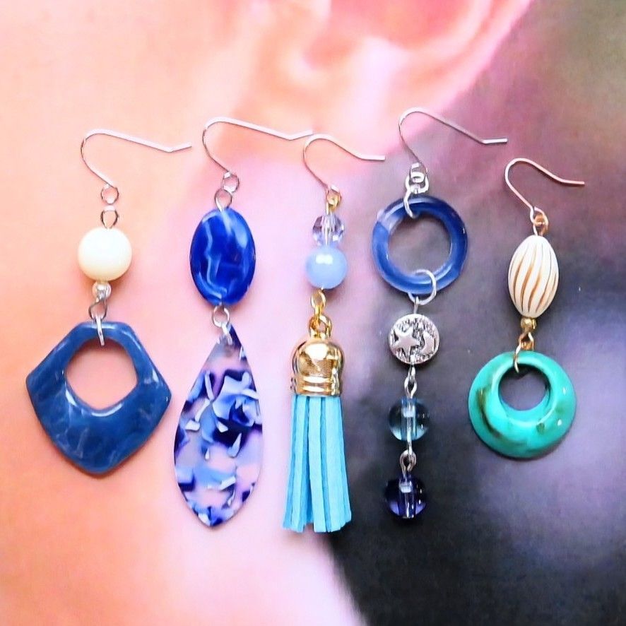 ピアス8点セット（ブルー系） ピアス 5点セット ブルー まとめ売り 青 お得 プチプラ 低価格 大人