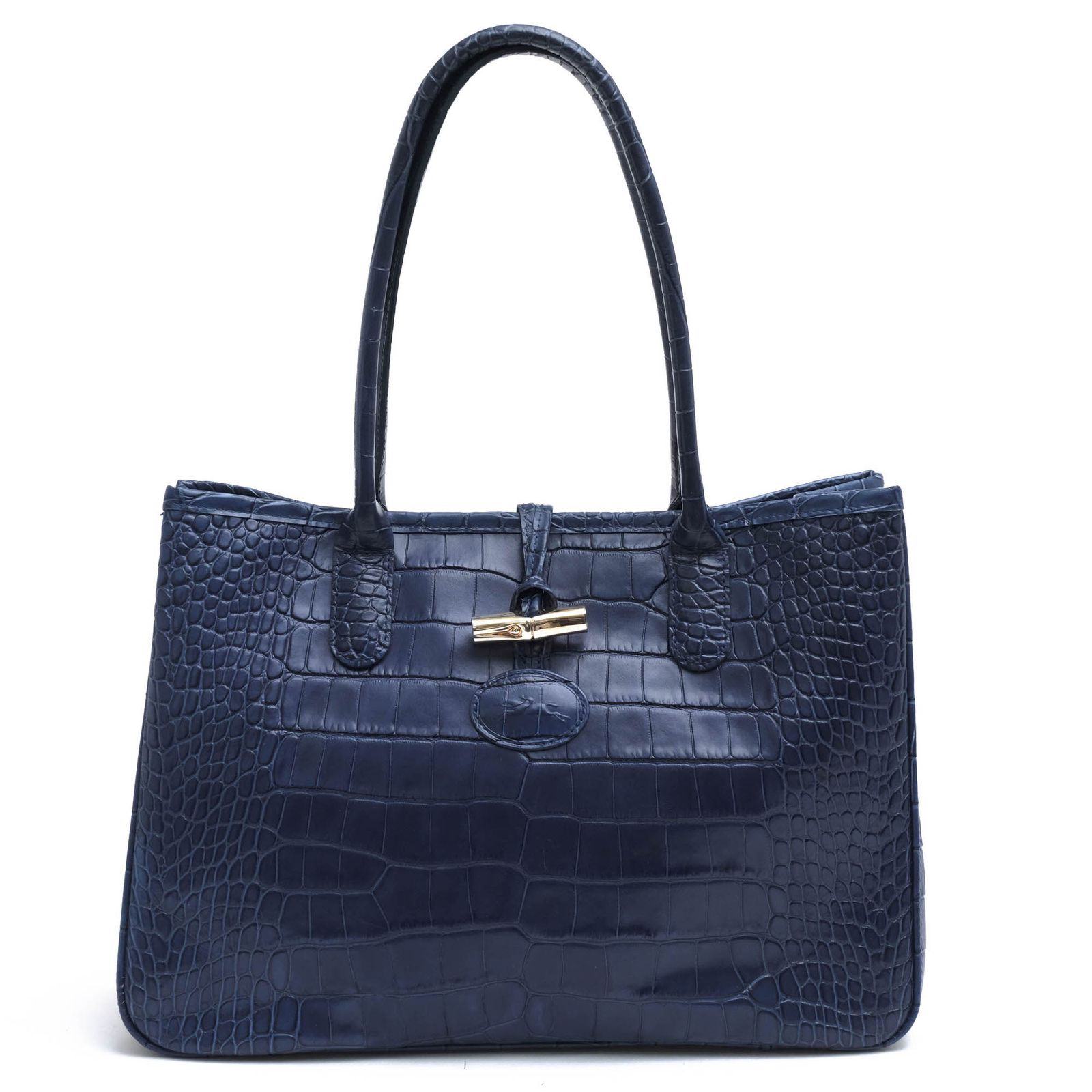 ロンシャン Longchamp バッグ トートバッグ 鞄 ハンドバッグ レディース 女性 女性用 レザー 革 本革 ブルー 青 ROSEAU CRC ロゾ クロコ 定番 クロコ型押し
