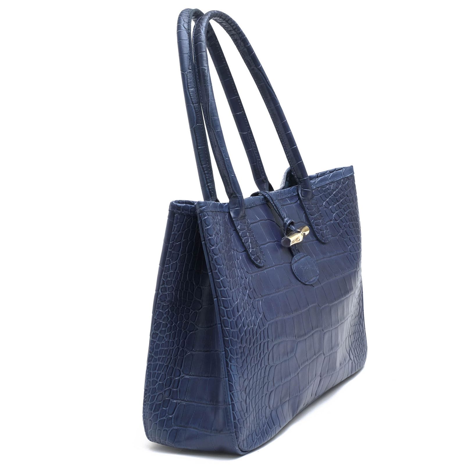 ロンシャン Longchamp バッグ トートバッグ 鞄 ハンドバッグ レディース 女性 女性用 レザー 革 本革 ブルー 青 ROSEAU CRC ロゾ クロコ 定番 クロコ型押し DECORATOM_COM_BR