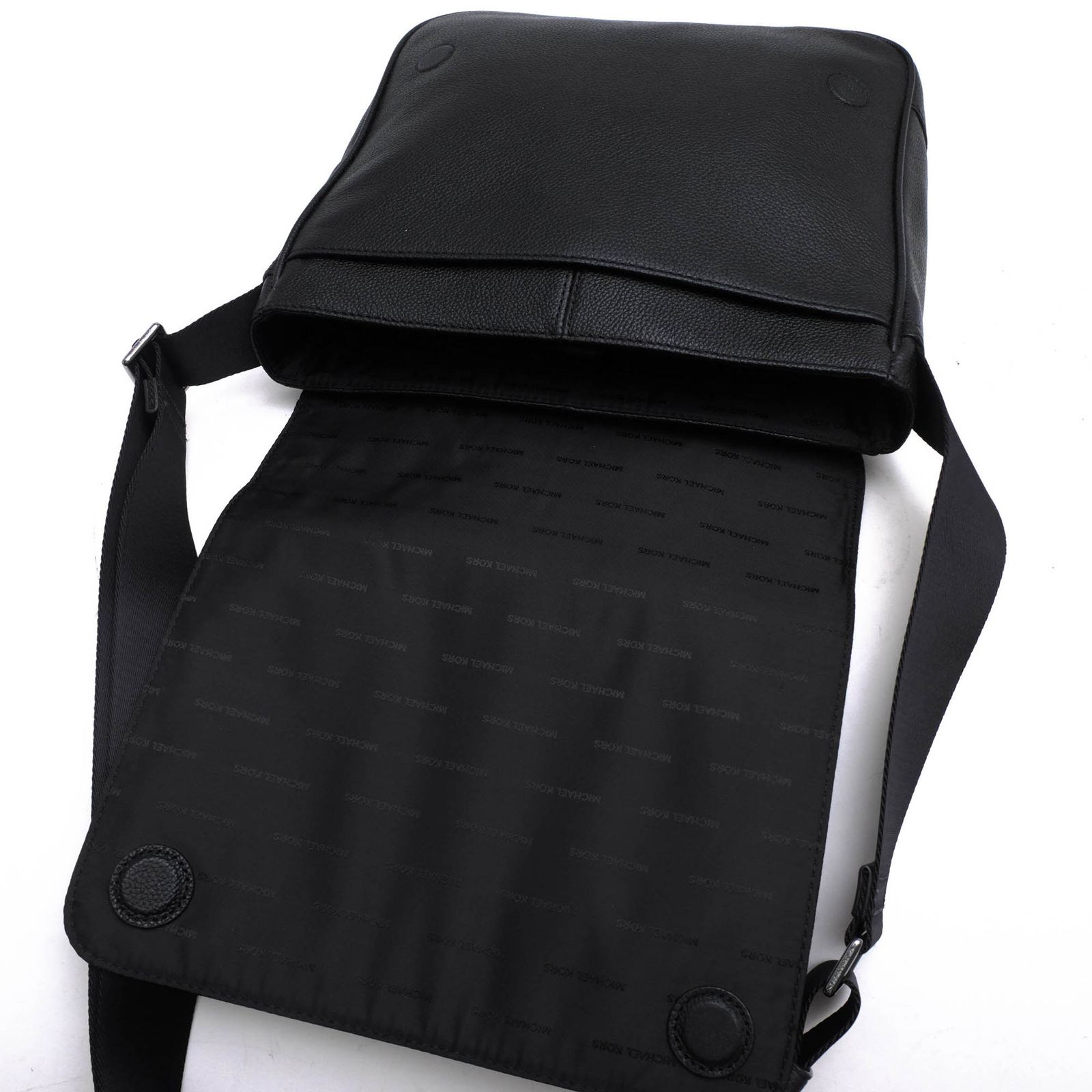 マイケルコース Michael Kors バッグ ショルダーバッグ 鞄 メンズ 男性 男性用 レザー 革 本革 ブラック 黒 33F5LYTM2T BRYANT FLAP MESSENGER ブライアント クロスボディ シボ革 シュリンクレザー メッセンジャ KARIMZIABAT_FR