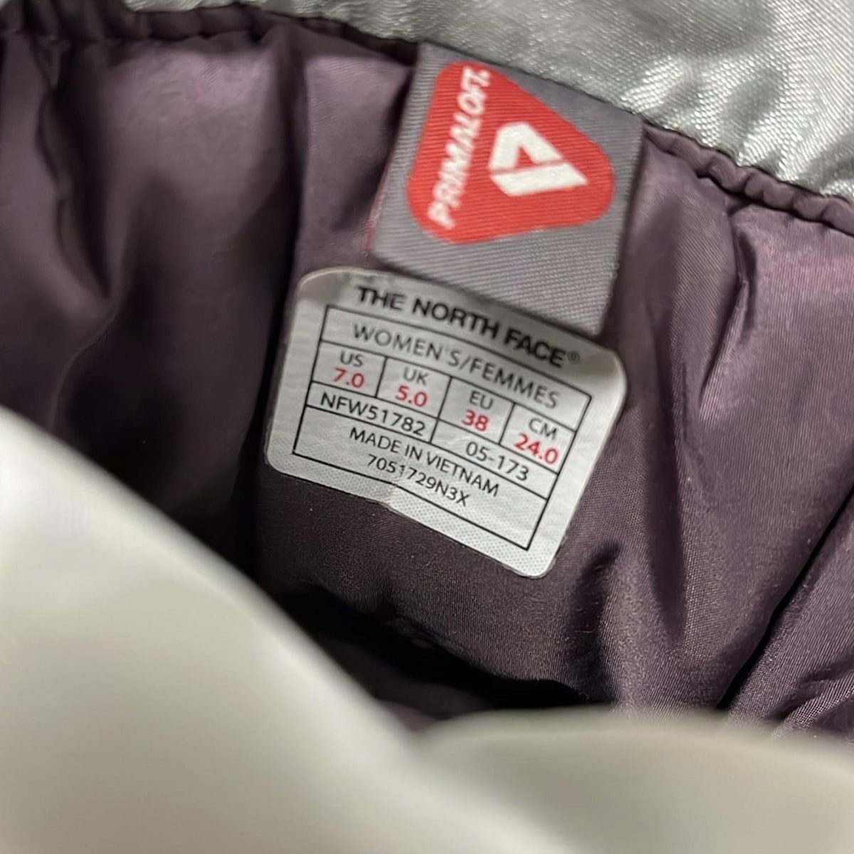  THE NORTH FACE ノースフェイス ショートブーツ 24 レディース - ライトグレー ヌプシブーティー インソール取外し可 ブーティ ブーツ