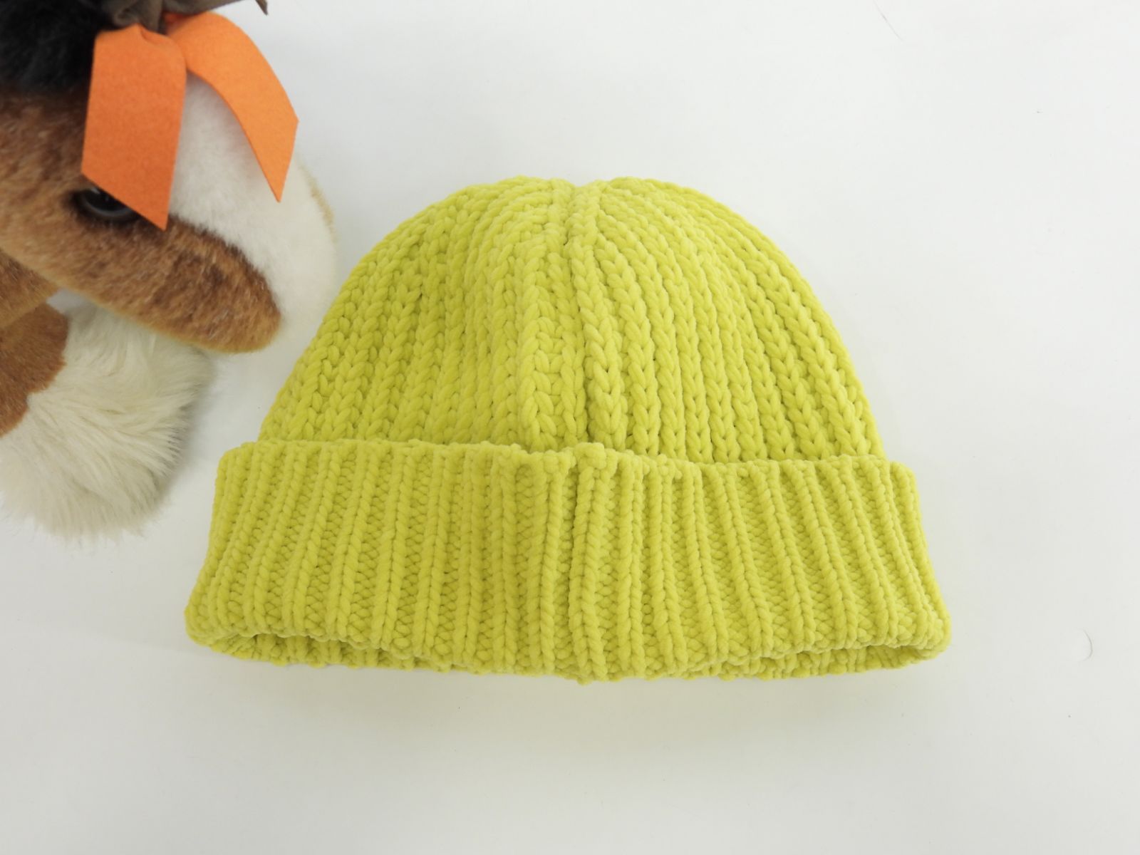 ボッテガヴェネタ 厚手ニット帽 ナイロン 黄 ヘッドウォーマー 帽子 1