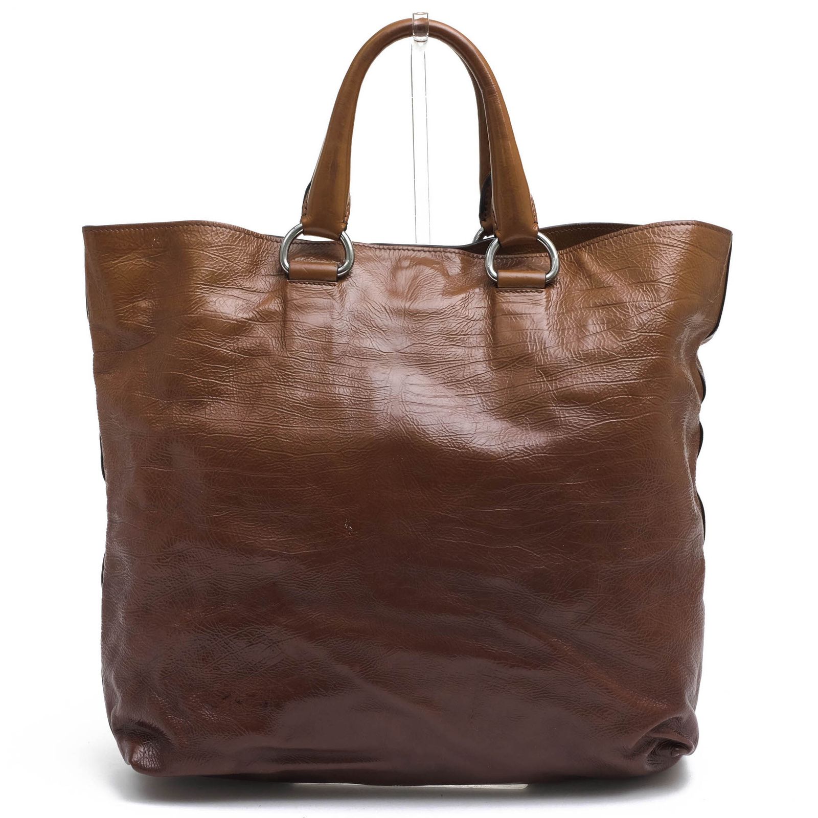 プラダ PRADA バッグ トートバッグ 鞄 ハンドバッグ メンズ 男性 男性用 エナメル パテント レザー 革 本革 ブラウン 茶 BN1713 VERNICE SFUMATA グラデーション ユニセックス 男女兼用