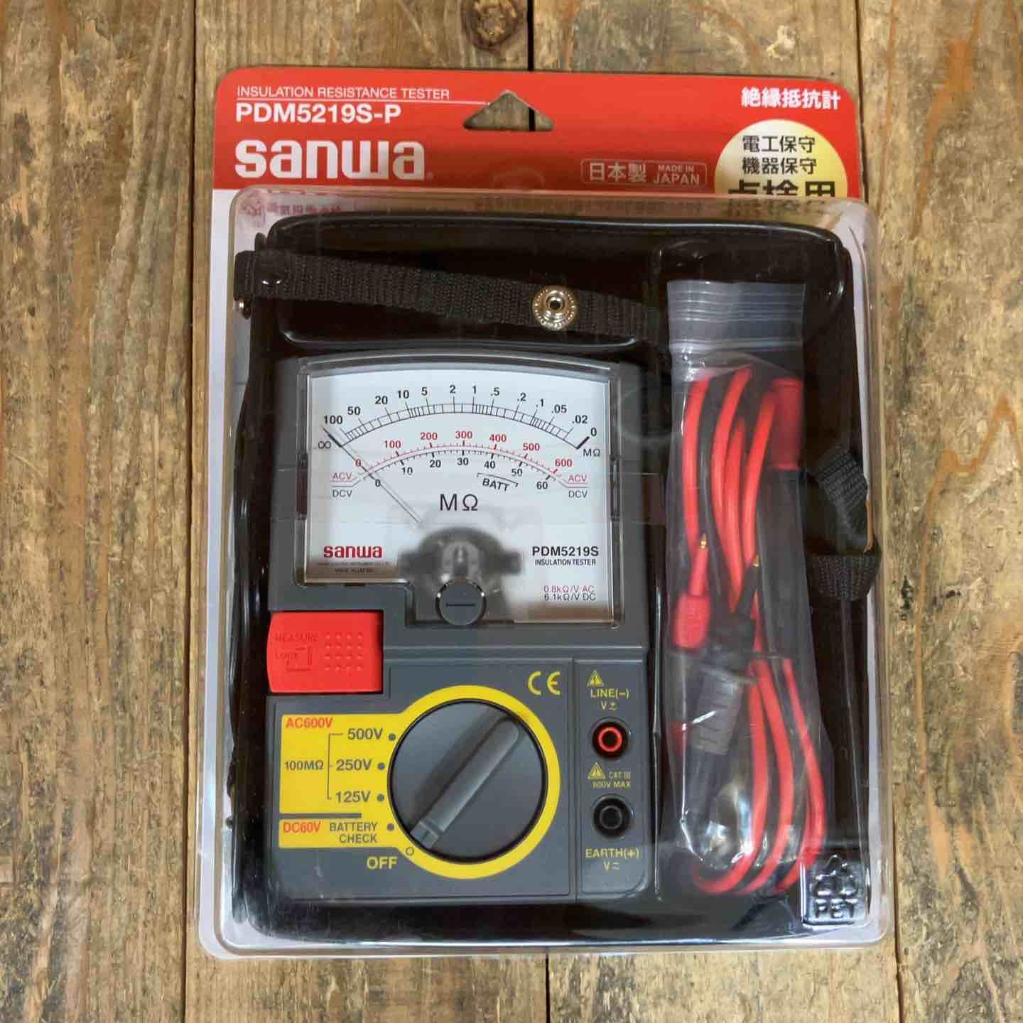 三和電気計器 サンワ sannwa アナログ3レンジ式絶縁抵抗計 PDM5219S-P 所沢店