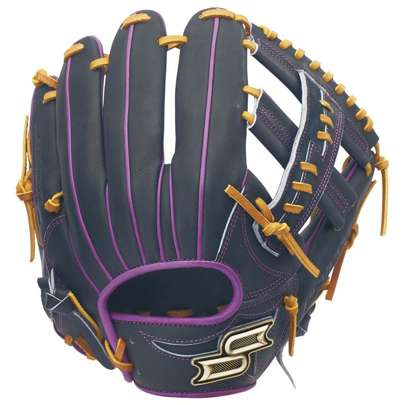 SSK エスエスケイ 軟式プロエッジシリーズ C 内野手用 野球 グローブ 軟式野球グローブ 25 AW 7180 Nブラック パープル