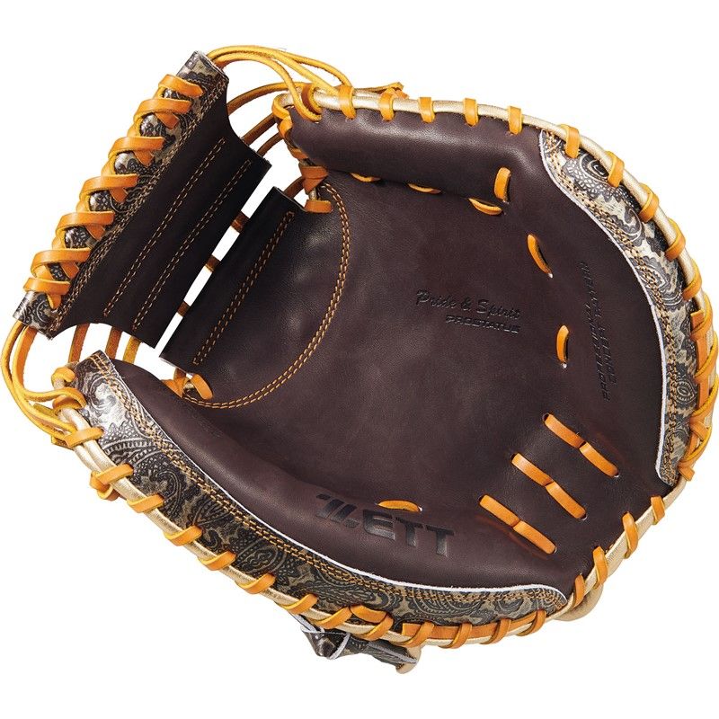 zett ゼット 軟式キャッチャーミット プロステイタス ZT 25 F 野球ソフトグラブ AW 軟式 brcb 32522 k-3753 ブラウン ゴールド