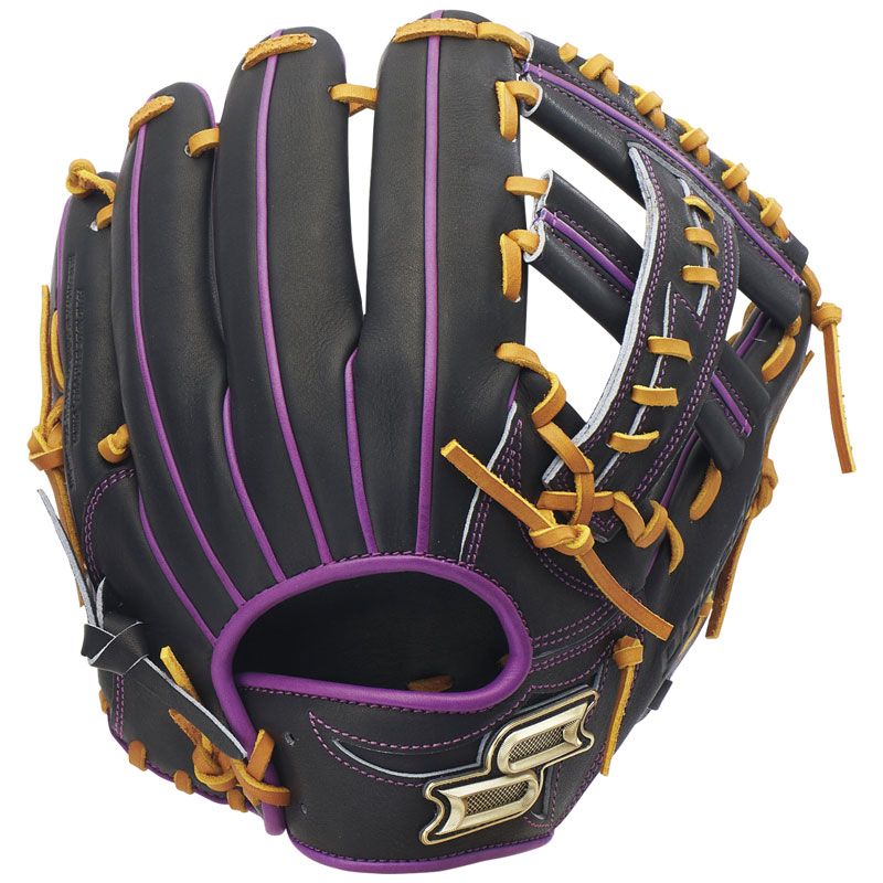 SSK エスエスケイ 軟式プロエッジシリーズ C 内野手用 野球 グローブ 軟式野球グローブ 25 AW 7180 Nブラック×パープル