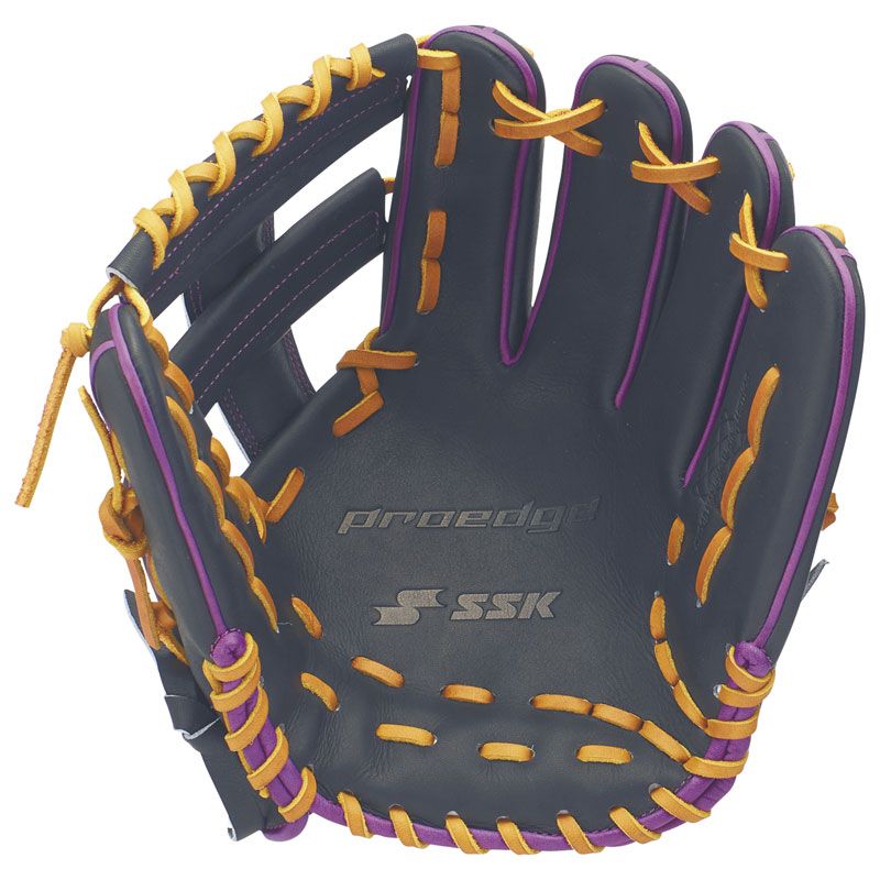 SSK エスエスケイ 軟式プロエッジシリーズ C 内野手用 野球 グローブ 軟式野球グローブ 25 AW 7180 Nブラック×パープル