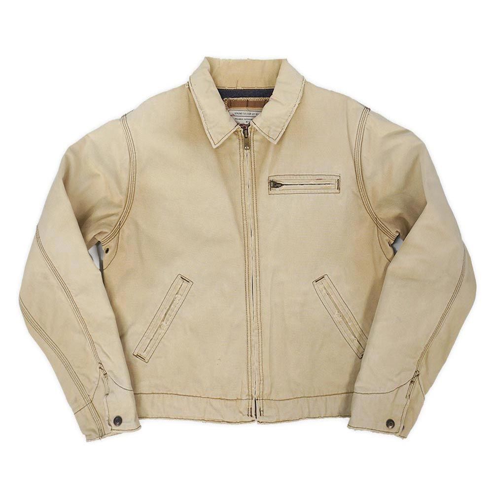 アバクロンビー&フィッチ ABERCROMBIE&FITCH 90s 90年代 ダックワークジャケット ブランケット付き フェード デトロイト USA ヴィンテージ アメリカ 古着 メンズ コート ジャケット ベージュ M