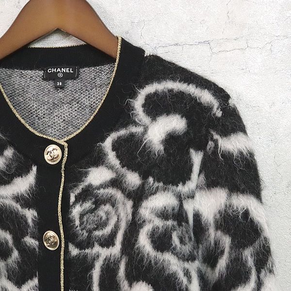 広尾店】 美品 シャネル CHANEL カシミア アルパカカーディガン size38