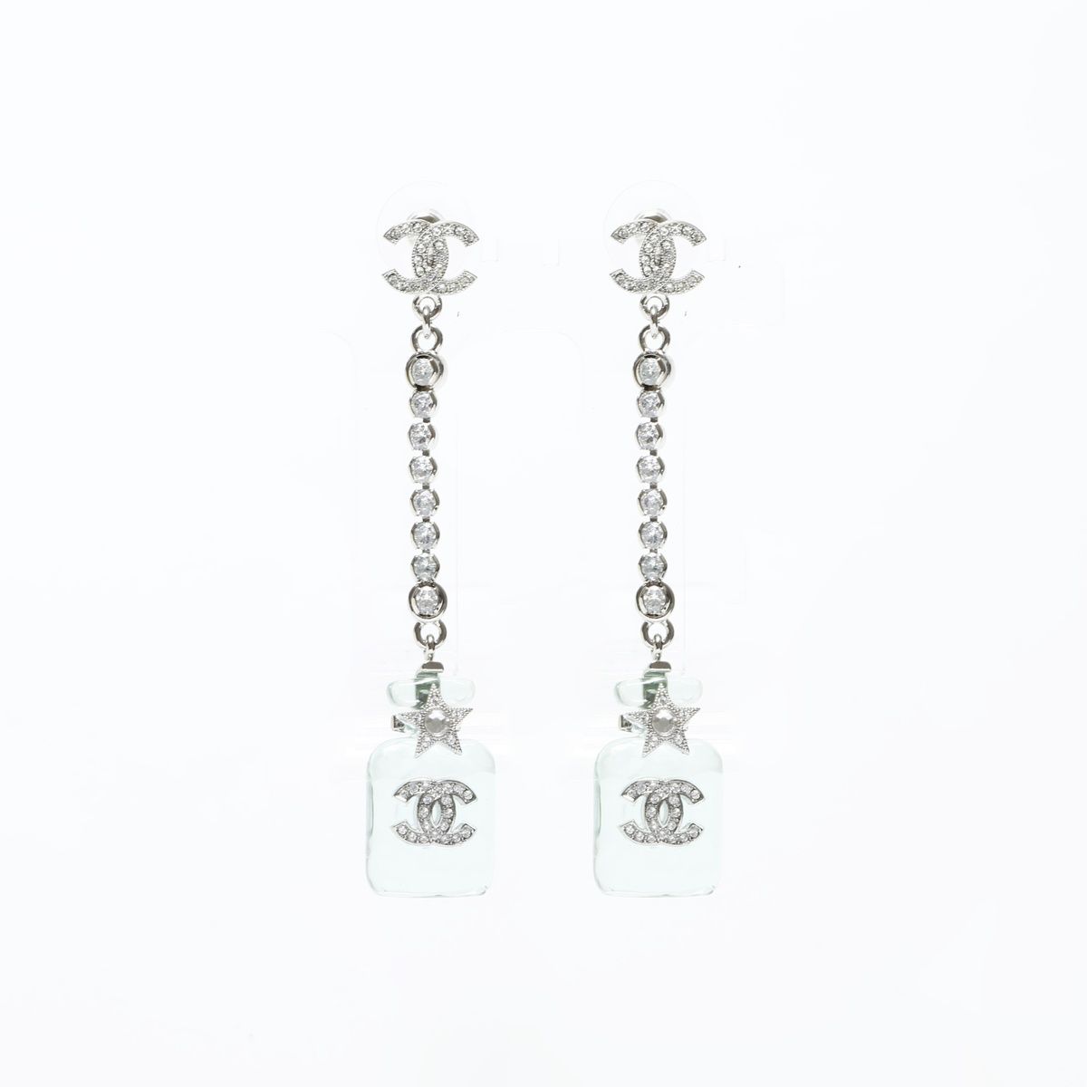 CHANEL シャネル ピアス B23S ココマーク ラインストーン ドロップ ボトルモチーフ