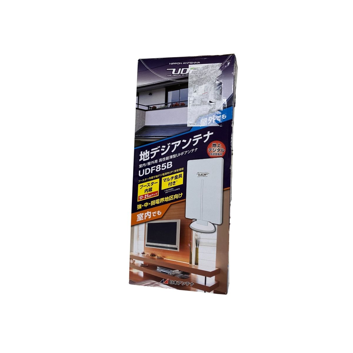  日本アンテナ UDF 85 B 地デジ アンテナ 薄型 UHF ブースター内蔵 室内 屋外 兼用 地上デジタル放送 地デジアンテナ 映像用アンテナ