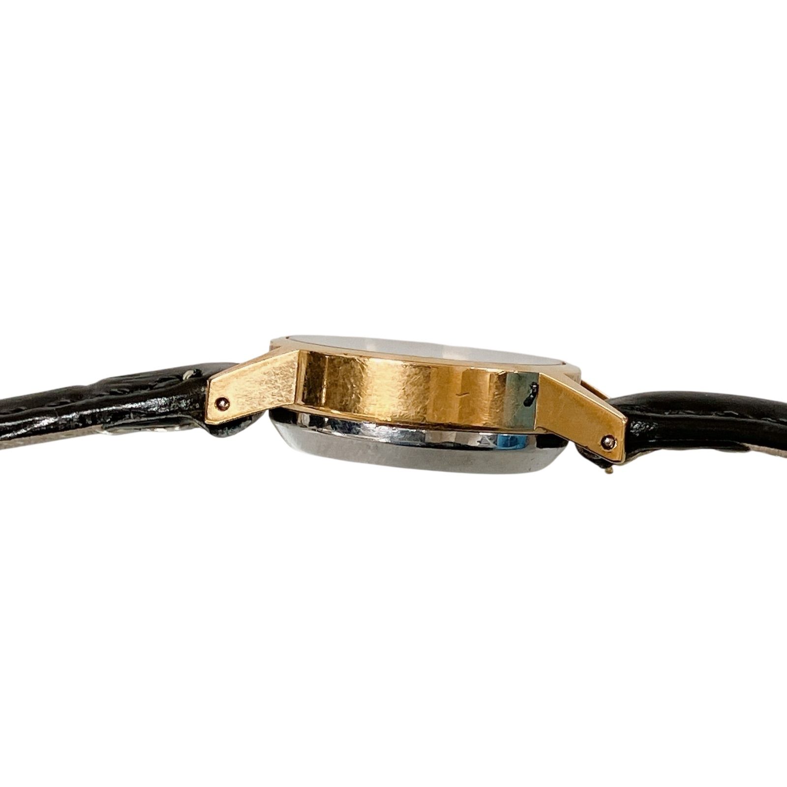 オメガ デビル QZ プッシュ式 ゴールド文字盤 レディース腕時計