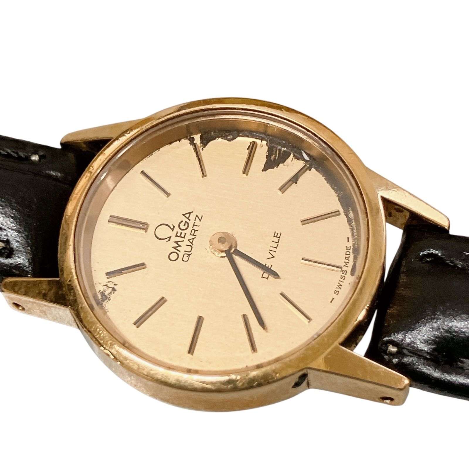 稼働品　OMEGA オメガ デビル 腕時計 クオーツ ゴールド文字盤 ジャンク品 稼働品 OMEGA オメガ デビル 腕時計 クオーツ ゴールド文字盤 ジャンク