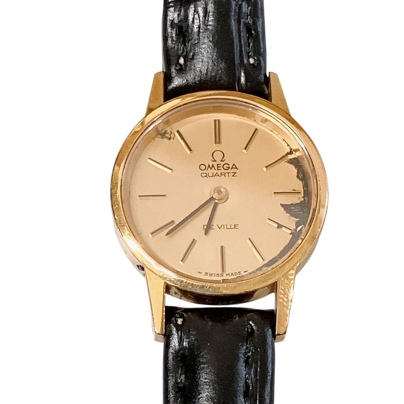 オメガ　デビル　TVスクリーン デイト　ATメンズ腕時計　純正風防　 稼働 オメガ デ・ヴィル プレステージ RG金無垢 レディース 424.50.27.60