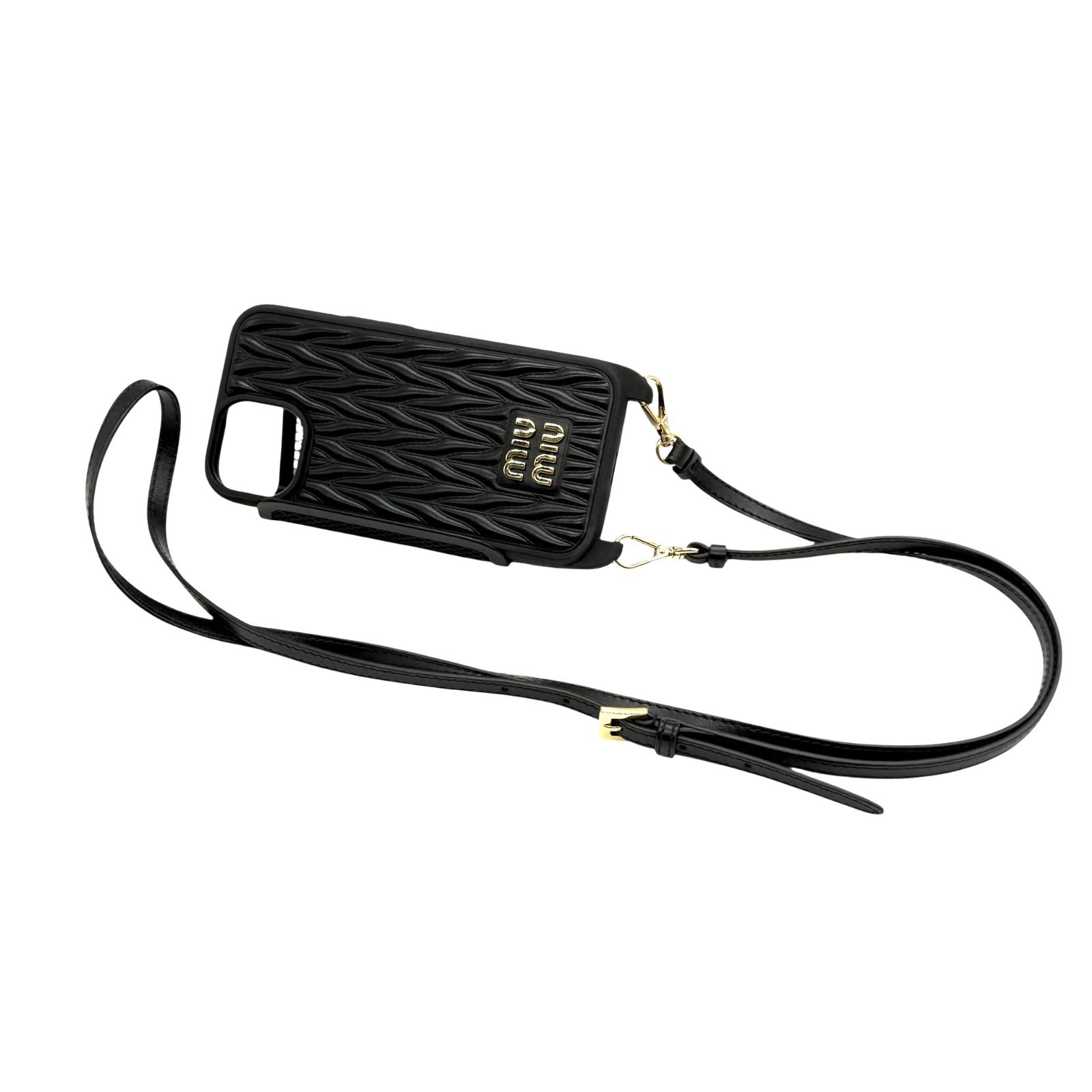 ミュウミュウ iPhone15ケース マテラッセ ショルダー de6