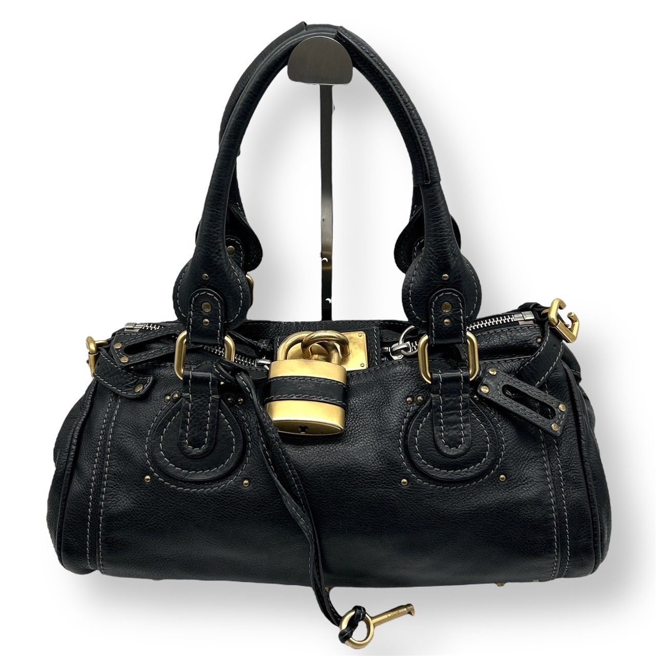 美品　Chloe　クロエ　パディントン　黒ブラック　南京錠　ハンドバッグ　y2k Y2K 00s クロエ パディントン 南京錠 ショルダーバッグ 美品 Chloe