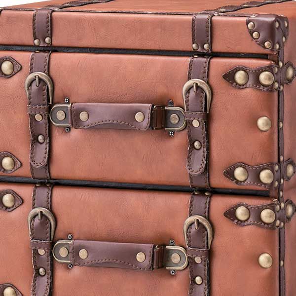 合皮製のトラディショナルなチェスト ５段 W41×D31×H92cm No.277 ライト