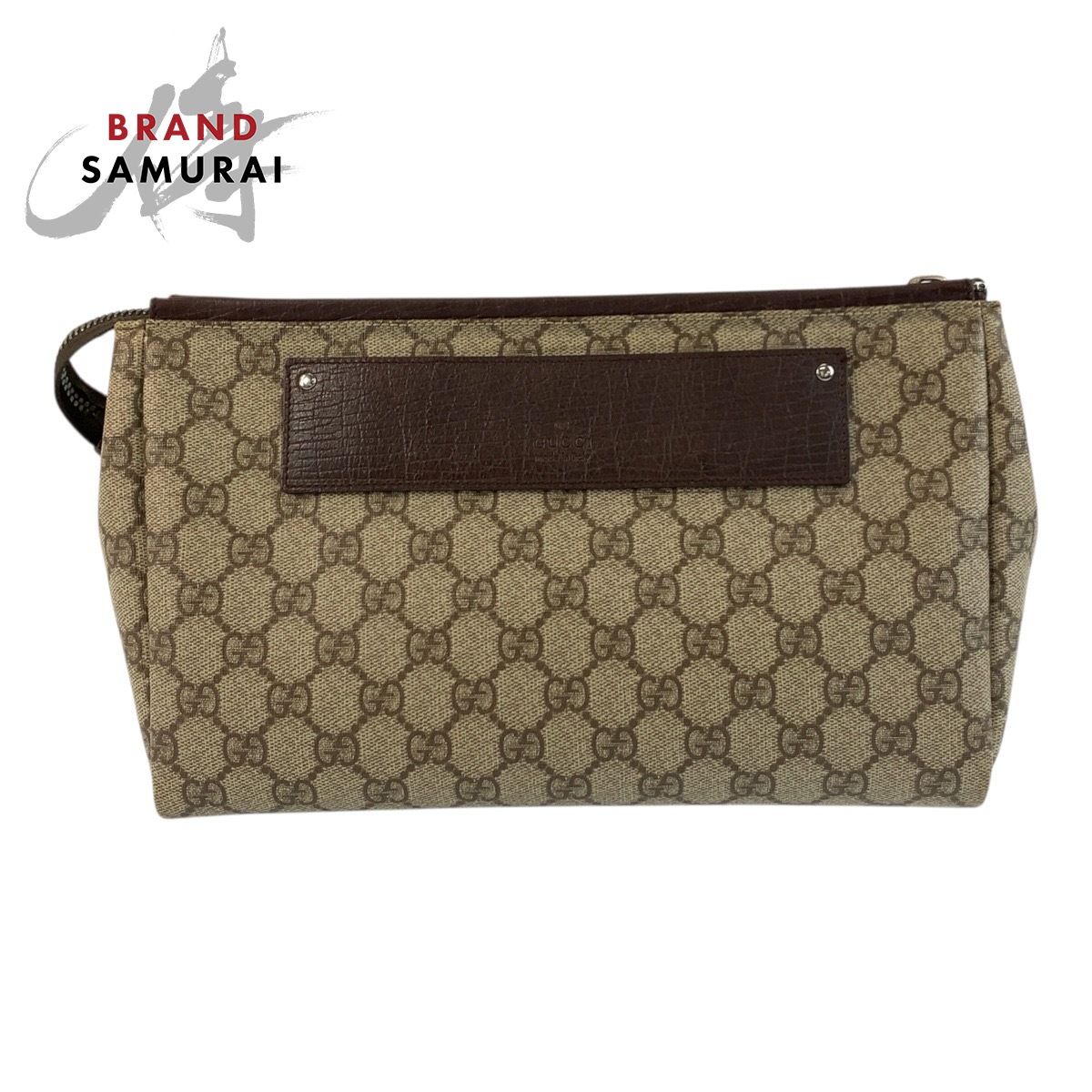 GUCCI グッチ ベージュ ブラウン GGスプリームキャンバス レザー 101633 クラッチバッグ セカンドバッグ メンズ 505684