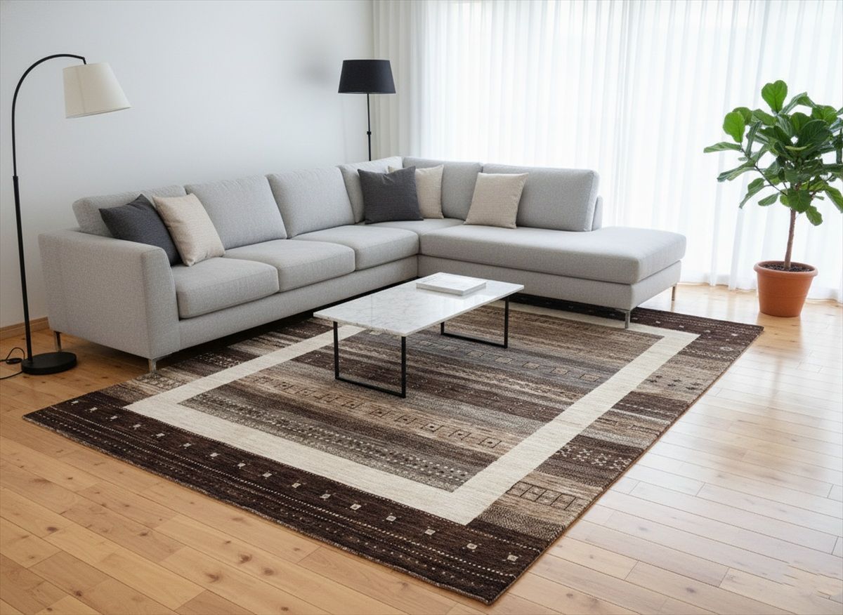 夏は涼しく冬は暖かい 天然無染ラグ ガゼニラハット リビング敷 248x199㎝ P263