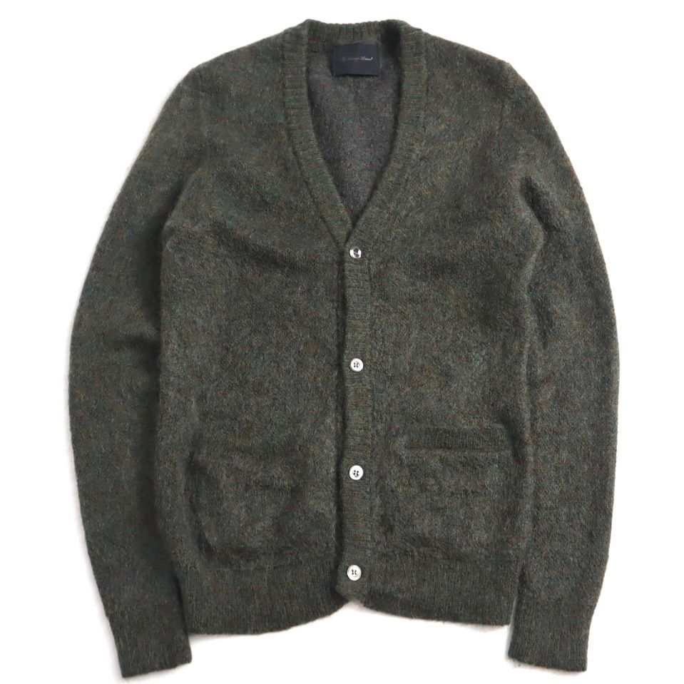 lounge lizard kid mohair wool knit cardigan ラウンジリザード キッドモヘア モヘアカーディガン 毛足長 緑 グリーン グランジ パンク
