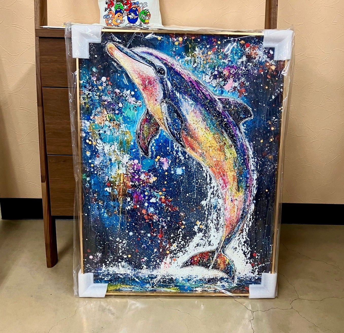 水晶絵 アートパネル イルカ ドルフィン