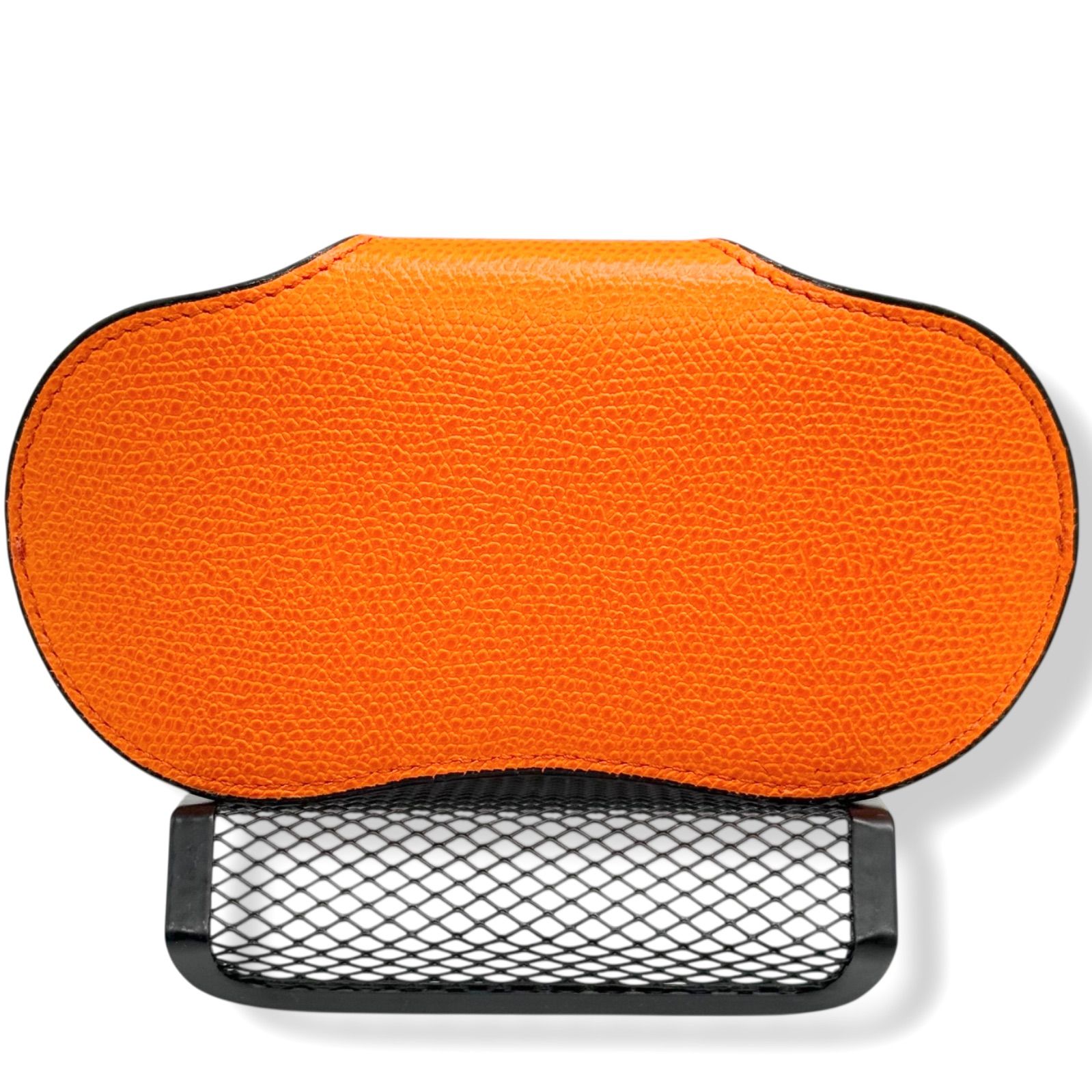 箱 ギャラ付 ヴァレクストラ メガネケース オレンジ 本革 de2