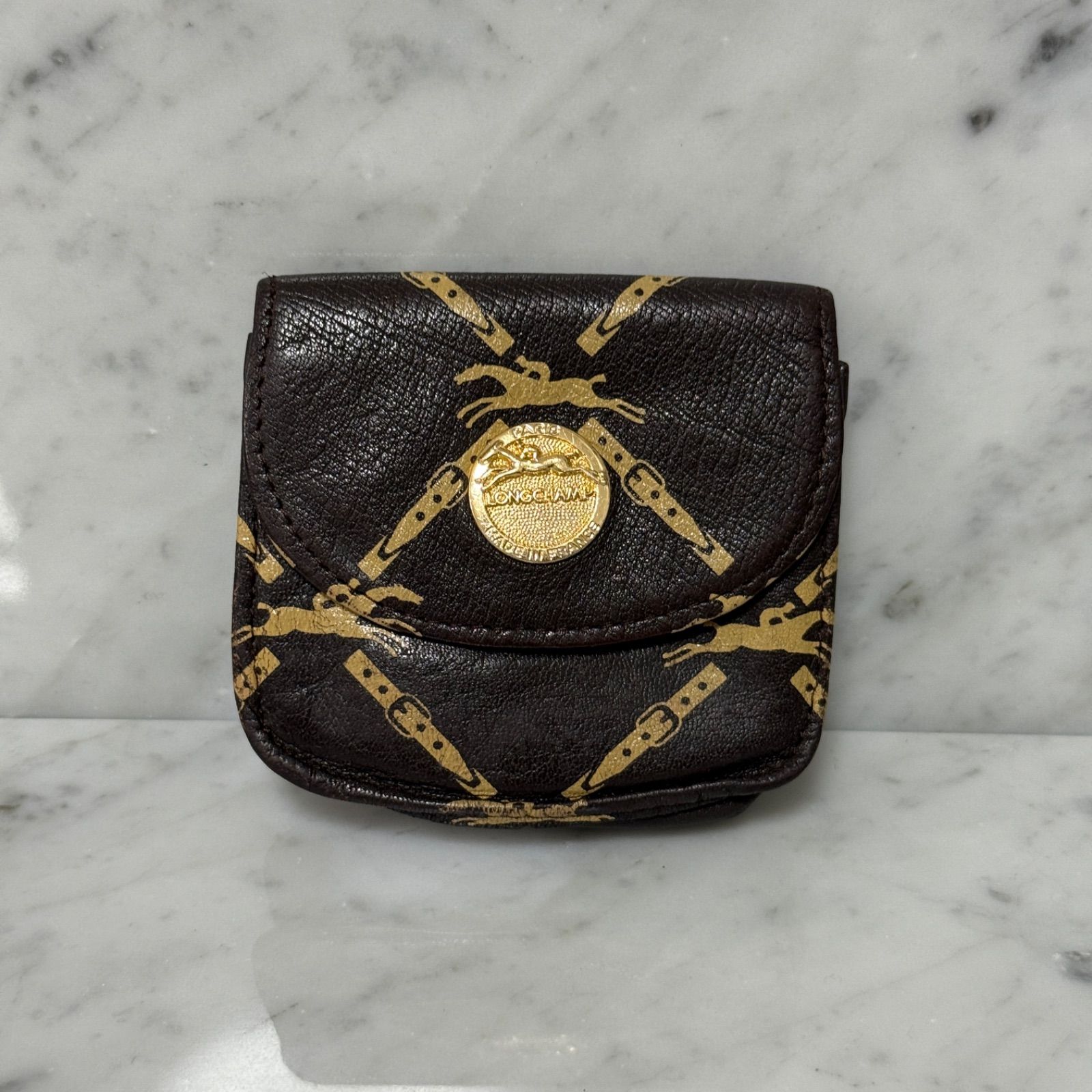 Longchamp ロンシャン コインケース 小銭入れ ブラウン 本革 レザー 