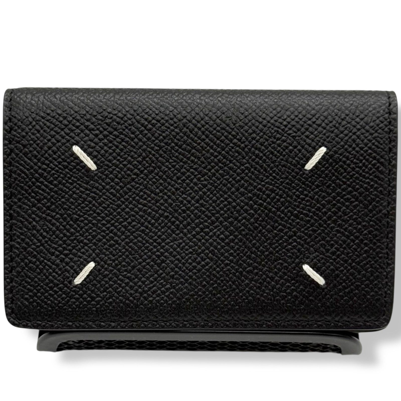 メゾンマルジェラ 名刺入れ ブラック 4ステッチ 完備 de4