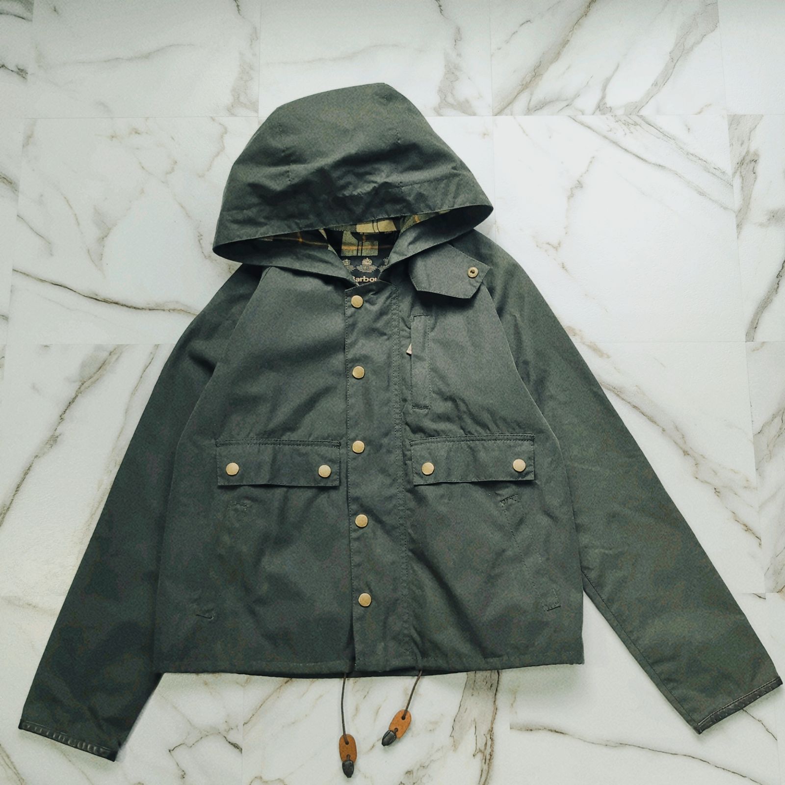 18AW Barbour spey wax jacket uk8(M) グリーン オイルドジャケット 