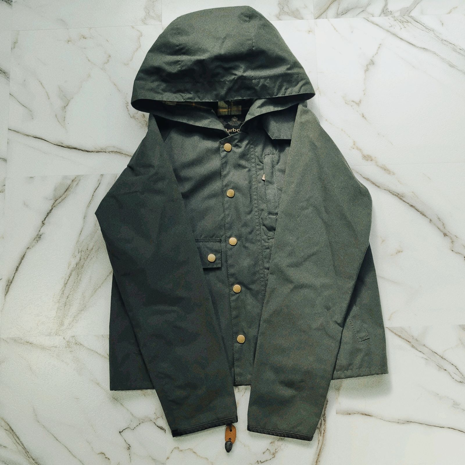 18AW Barbour spey wax jacket uk8(M) グリーン オイルドジャケット 