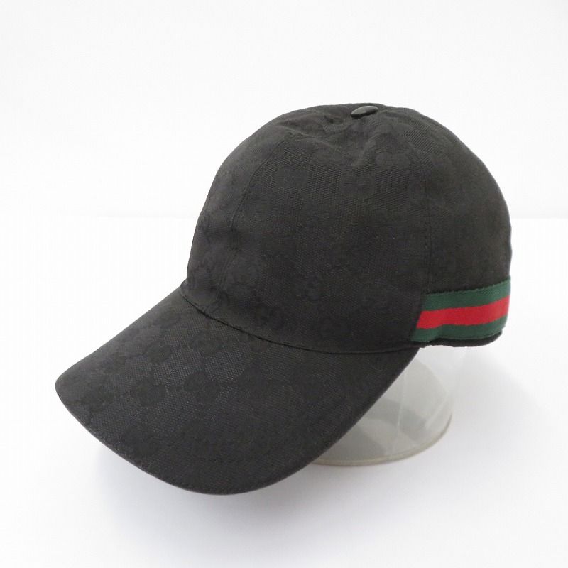 瀬戸大橋店 GUCCI グッチ キャップ GGキャンバス ベースボールキャップ 200035・024891 ブラック サイズ S 135