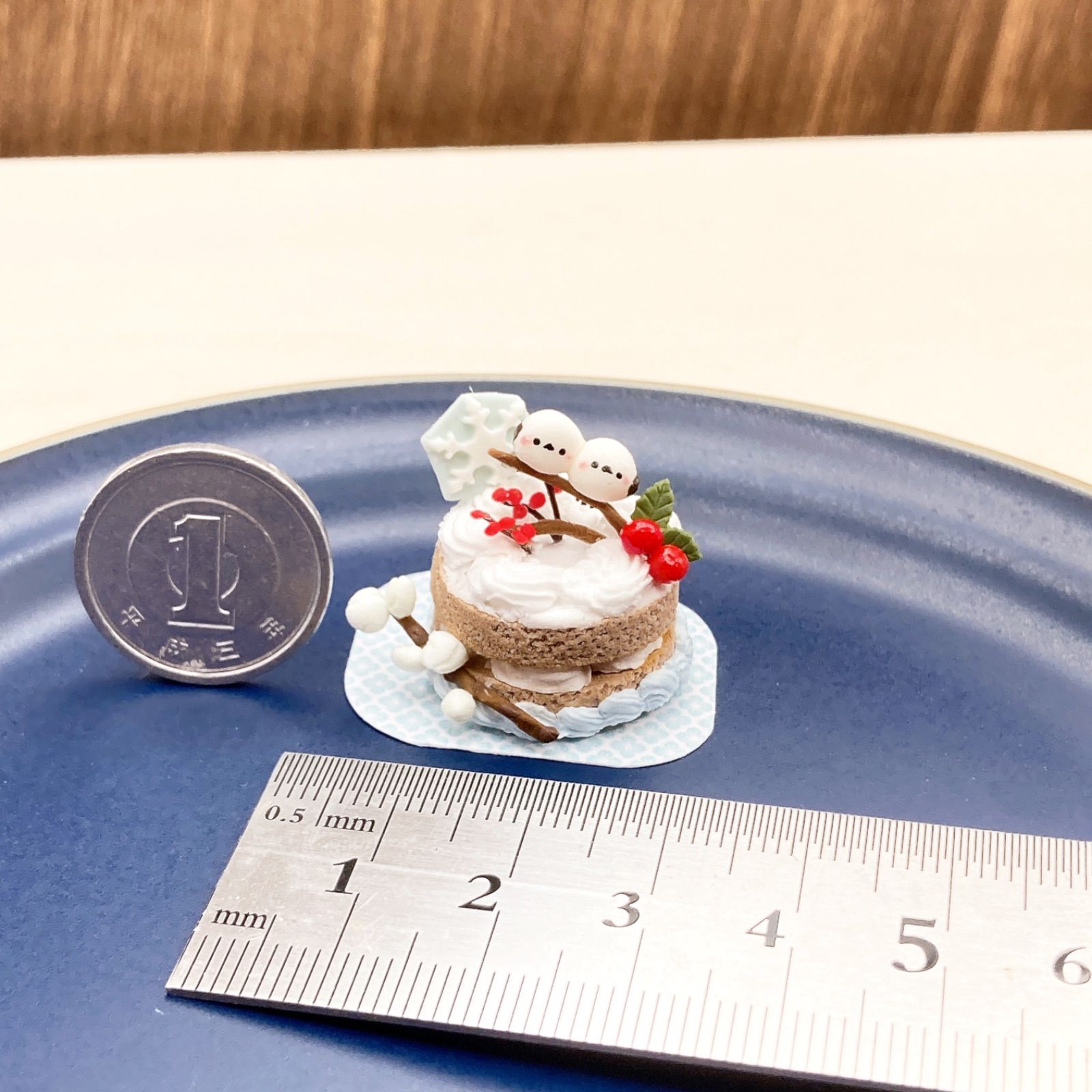 ミニチュア シマエナガさんケーキ ハンドメイド ミニチュアスイーツ