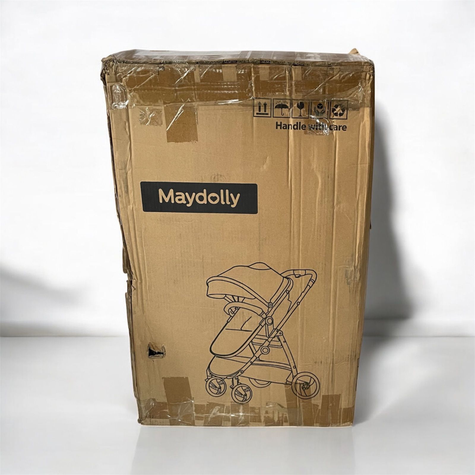 Maydolly ベビーカー ホワイト 折りたたみ式 対面 背面 切替