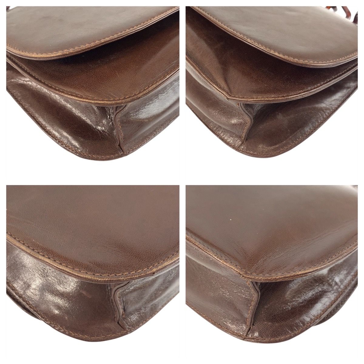 PRADA プラダ ロゴ ブラウン レザー プラスチック ショルダーバッグ レディース 505805 DECORATOM_COM_BR