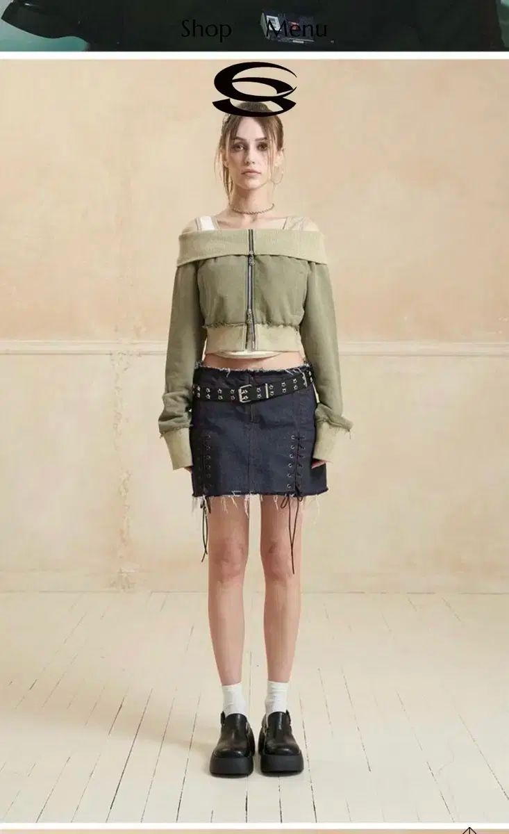 カット アンド スラッシュ cutandslash オフショルダー ツーウェイ クロップド ジップアップ