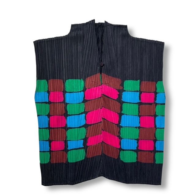 12 aw PLEATS PLEASE dot highneck catswe ドット柄ハイネックカットソー ブラウン ピンク グリーン ライトブルー サイズ3 プリーツプリーズ