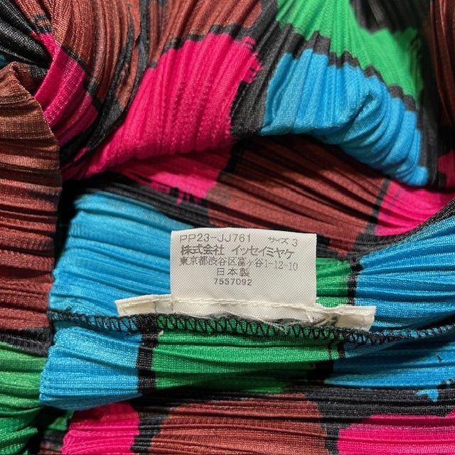  12 aw PLEATS PLEASE dot highneck catswe ドット柄ハイネックカットソー ブラウン ピンク グリーン ライトブルー サイズ3 プリーツプリーズ ノースリーブ Tシャツ カットソー