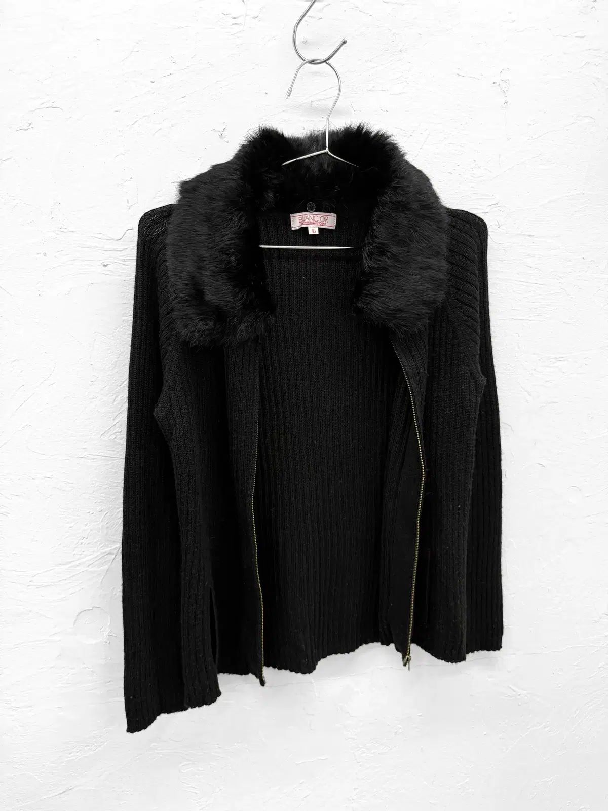 blanc or by ファー KARA ニットジップアップ 長袖 ニット セーター